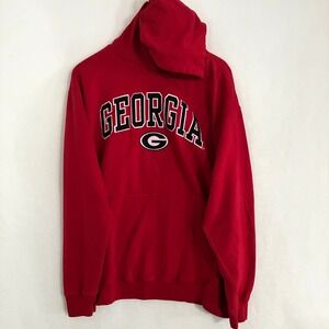 University Georgia Bulldogs Hoodie Adult L Spellout Pullover Sweater Preppy